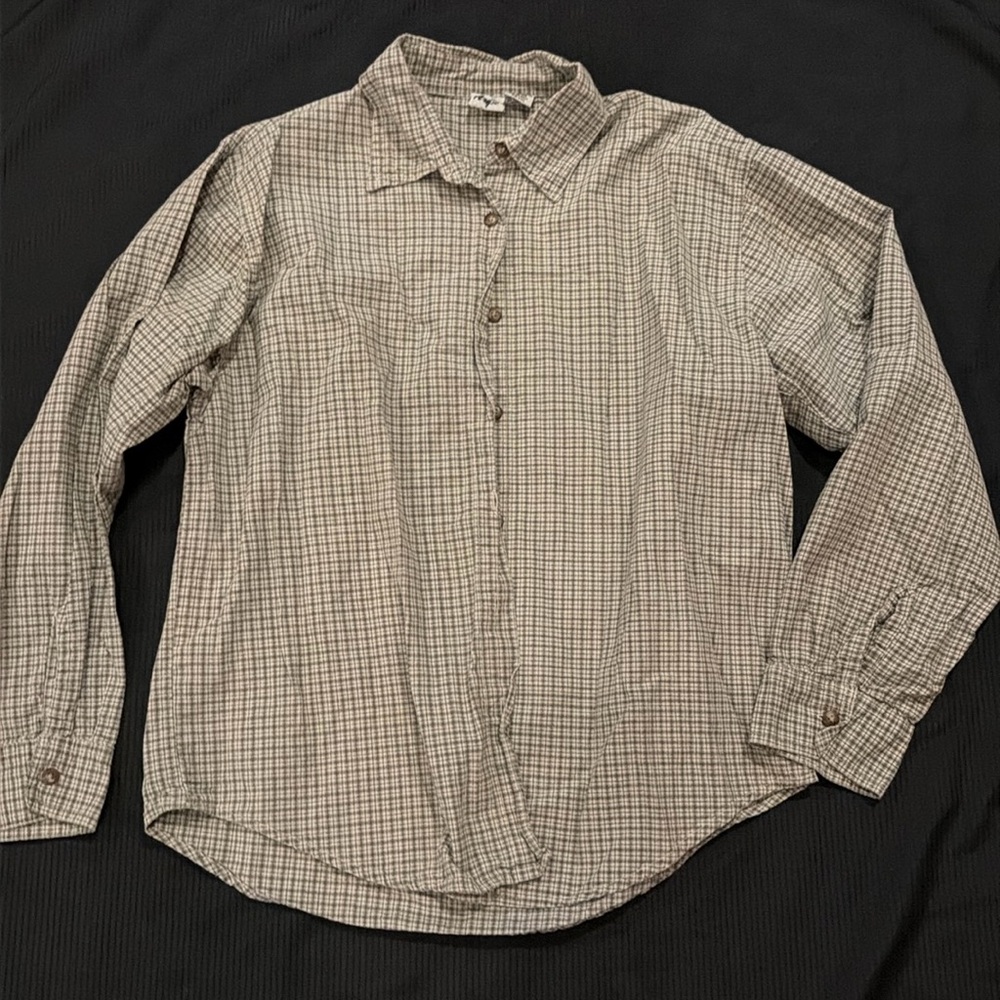 Grey and Cream Plaid flannel
